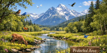 AI Generated Image for Decoration - streams, meadows, wildlife PROTECTED AREA