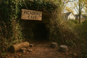 AI generated image of a hidden cave