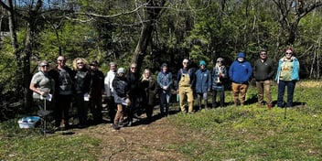 photo of some of the event participants at the creek