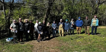 photo of some of the event participants at the creek